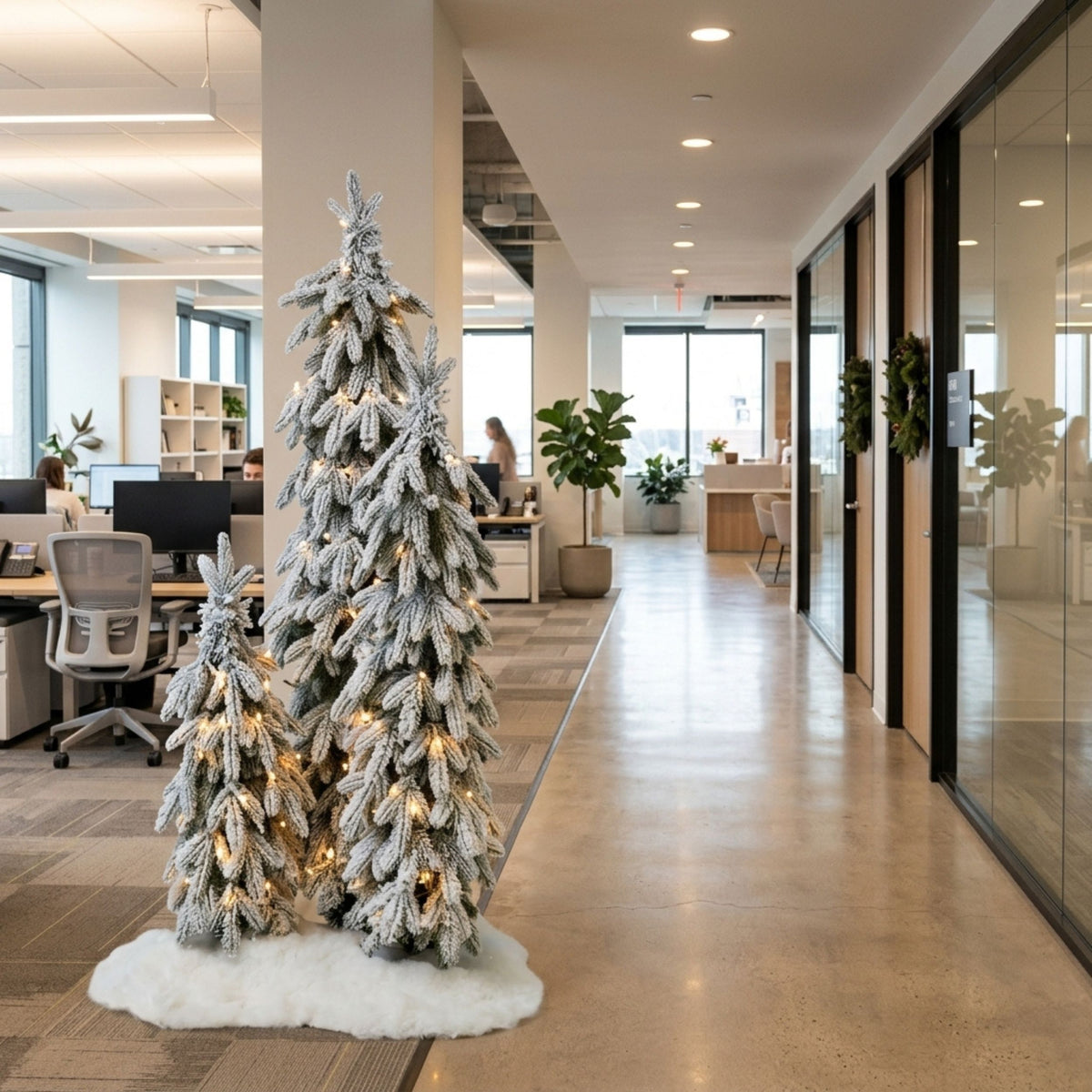 Artificial Snowy Christmas Trees - 4ft, 2.9ft & 1.9ft