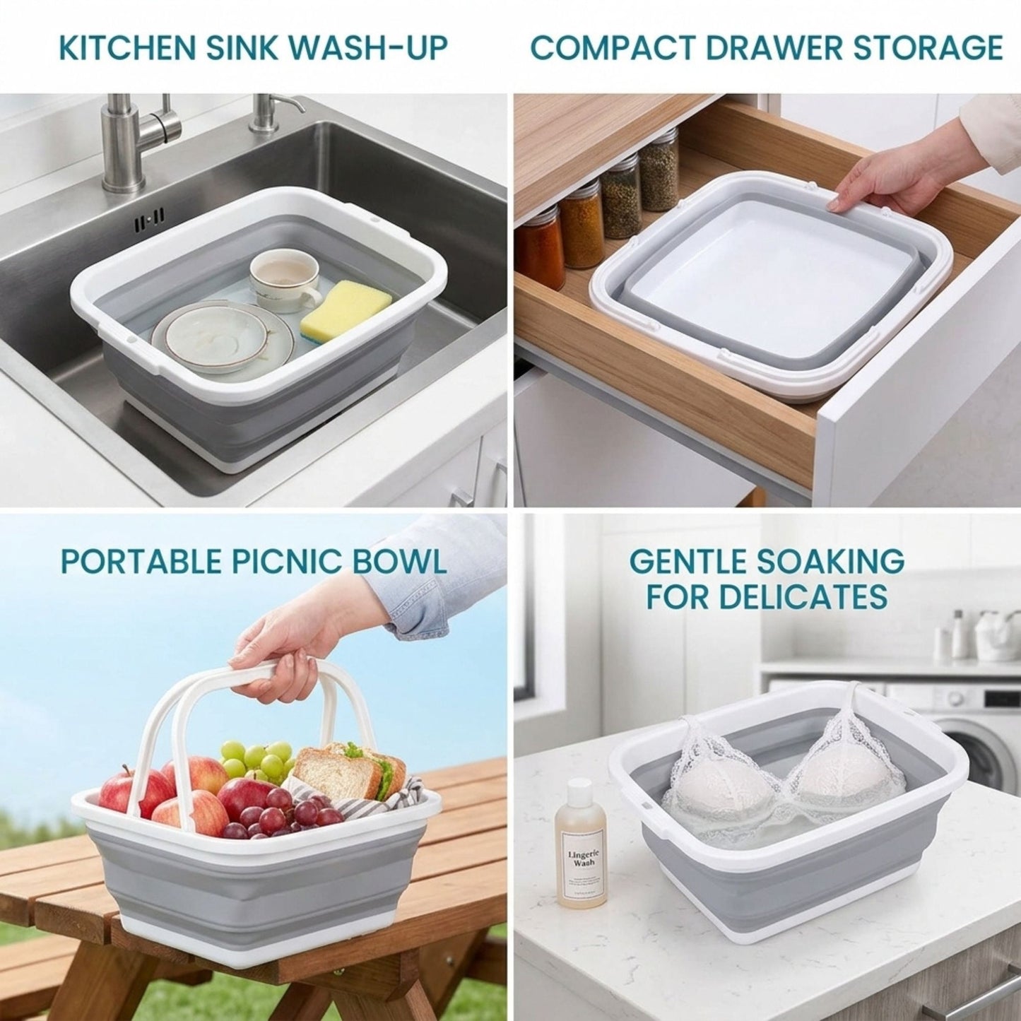 12L Collapsible Washing Up Bowl
