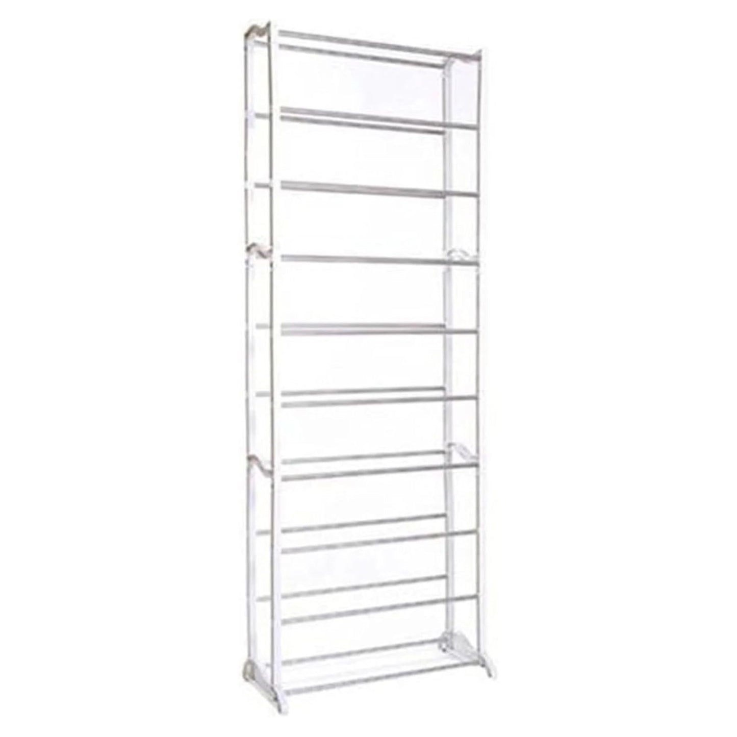 AAMEN 10 Tier Stackable Shoe Rack, Metal Shoe Rack Storage Organiser, Freestanding Shelves Organizer for Closet Hallway Bathroom Living Room 40Pairs Storage, (H141 x W25 x L72cm)