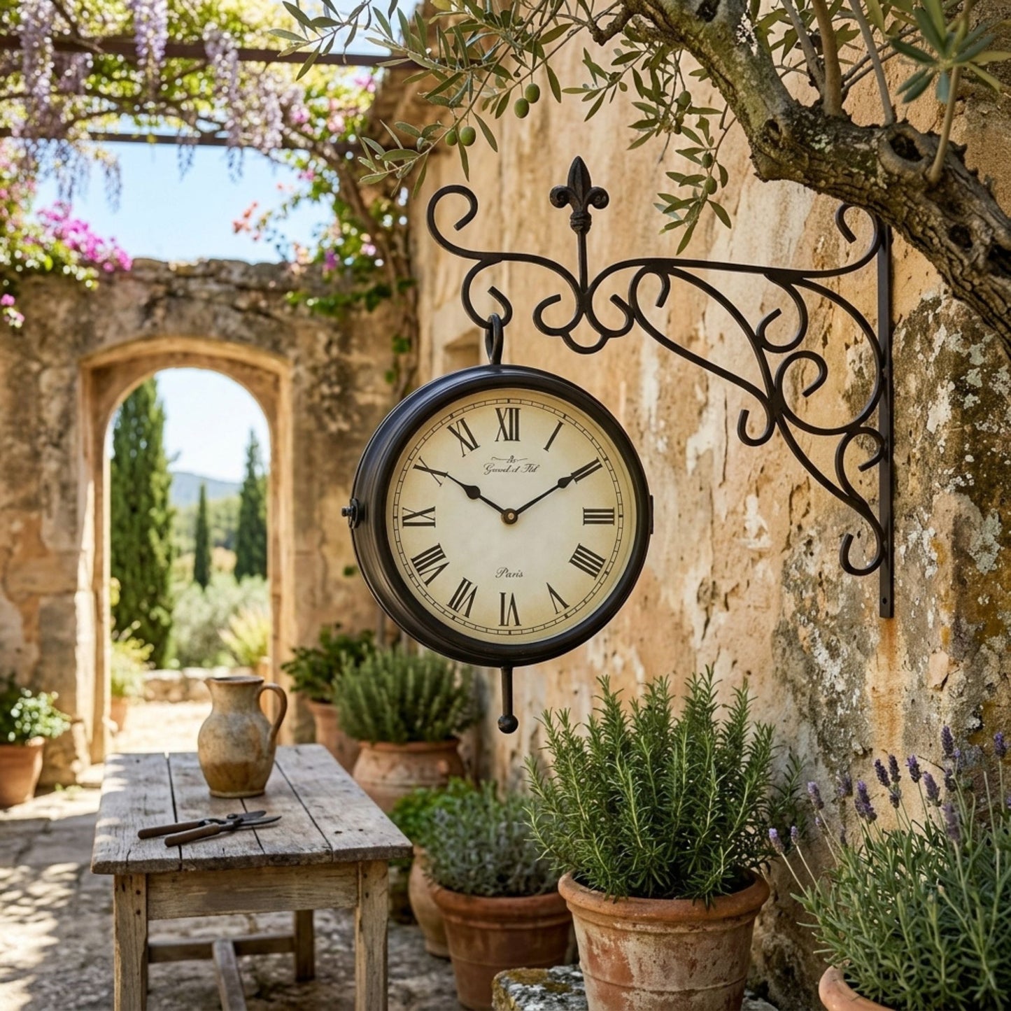 Classic Outdoor Station Clock for Home and Garden