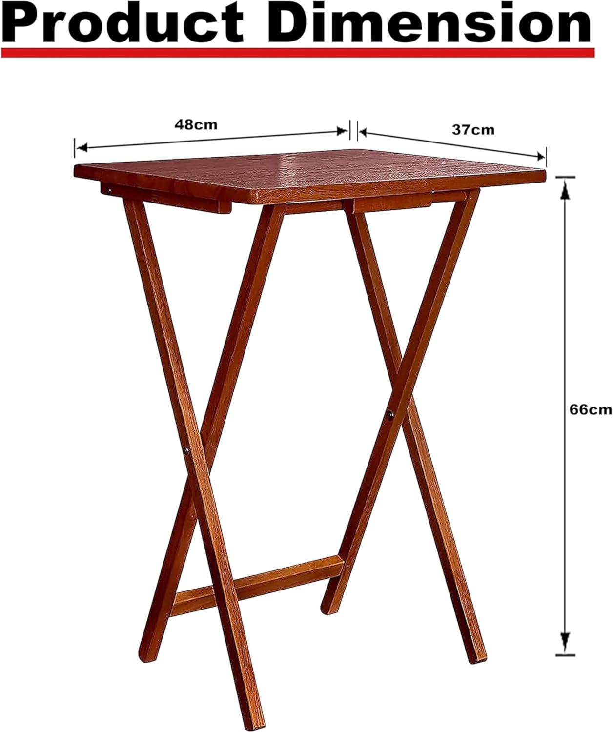 AAMEN Portable Folding Table – Wooden Snack Tray, TV Tray, Laptop & Side Table, Foldable Desk for Living Room, Natural Wood Finish