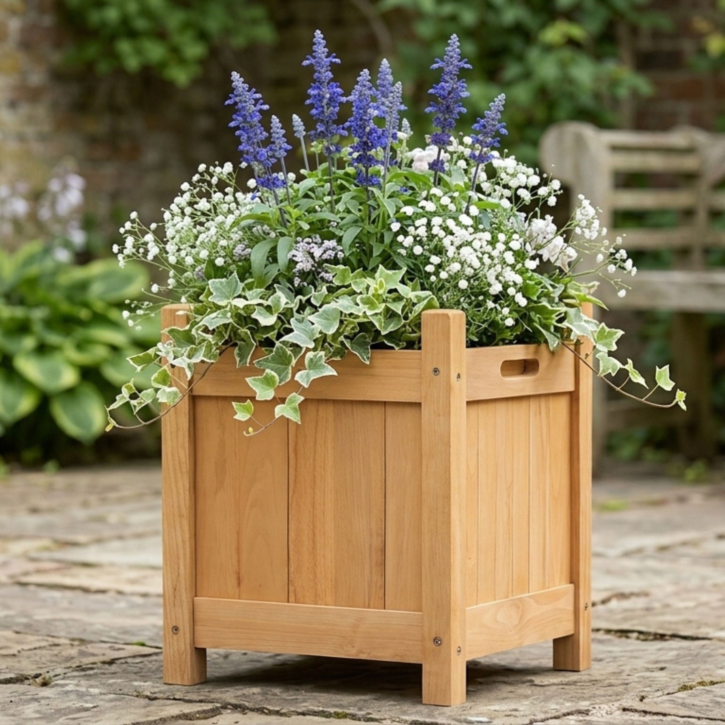 Wooden Square Planter for Garden and Patio