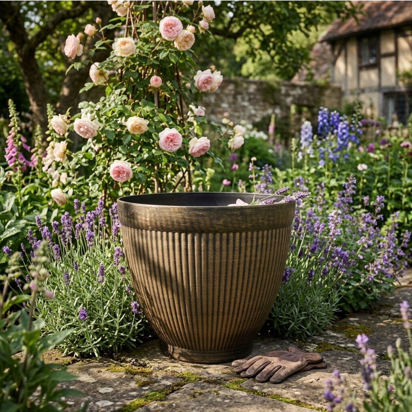 Metal Style Vertical Planter for Herbs and Flowers