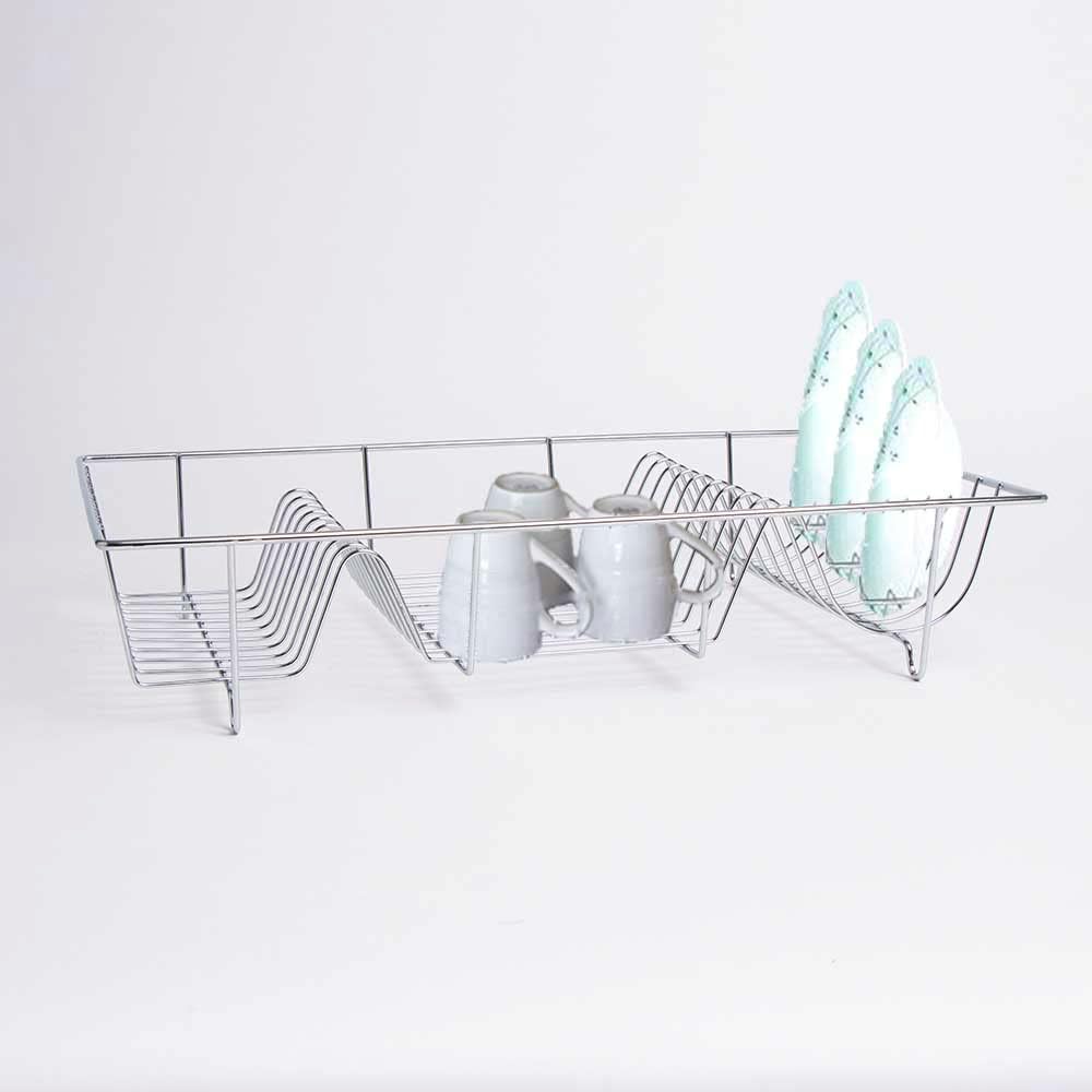 AAMEN Stainless Steel Kitchen Dish Drying Rack – Chrome Wire Dish Rack for Kitchen Counter (48.5 x 30 x 10cm)