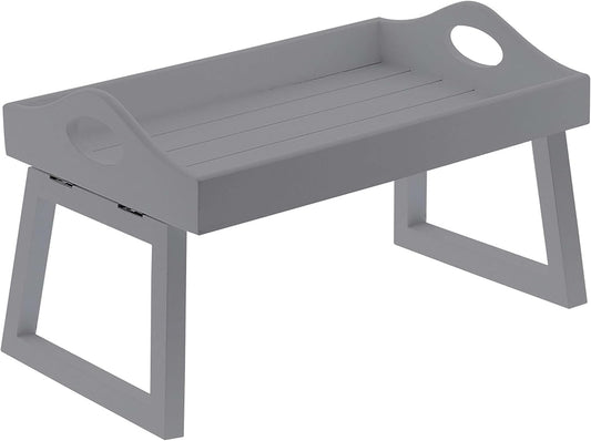 AAMEN Foldable Wooden Sofa Arm Tray – Clip-On Table for Coffee, Snacks & Remotes – Grey, No-Assembly, Eco-Friendly (W20 x L30 x H18.5cm)
