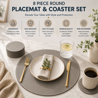 Round Placemats and Coasters Set of 8