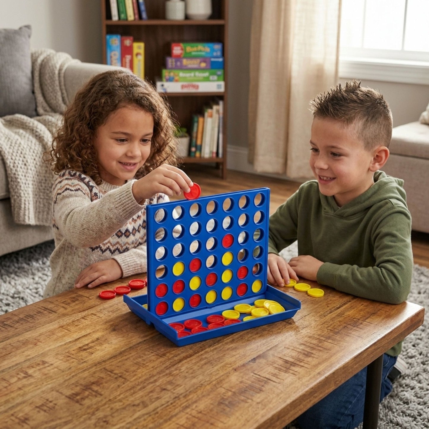 Portable Four in a Line Game for Kids Family Travel Board Game