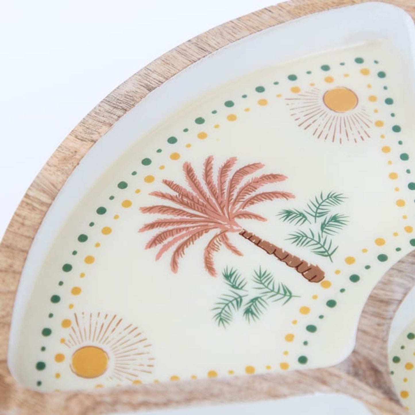 Desert Dusk Mango Wood Round Section Tray for Serving