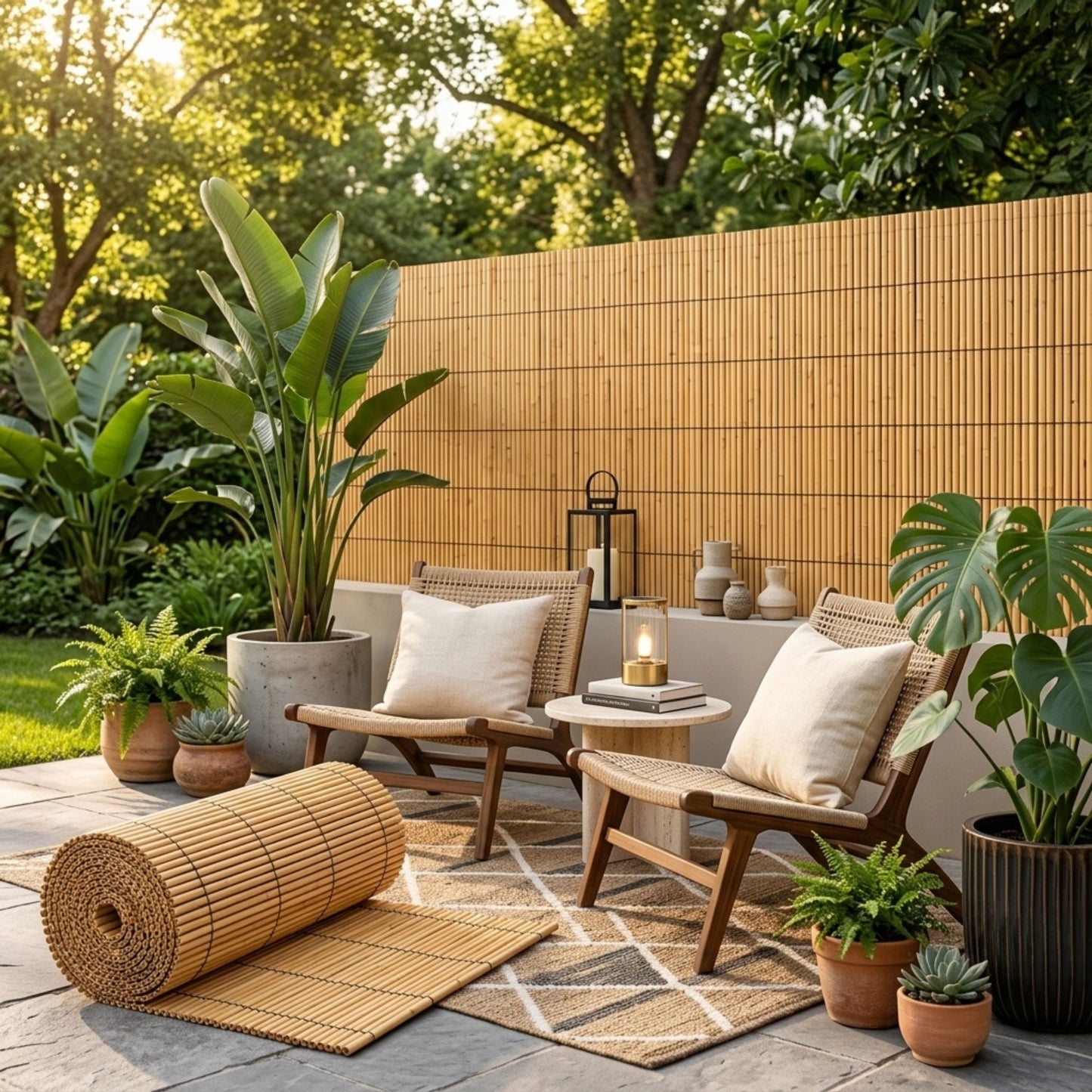 Natural Bamboo Reed Fence Screening Roll
