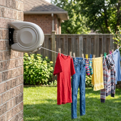 AAMEN 15m Retractable Wall Mounted Washing Line