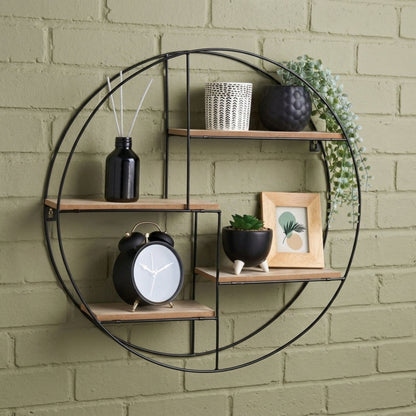 Round Storage Organizer Wall Floating Shelf