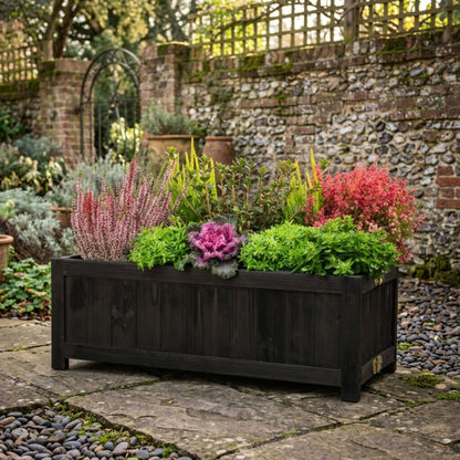 Natural Wooden Raised Bed Planter for Garden and Patio