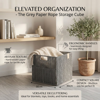Woven Rope Storage Cube Basket