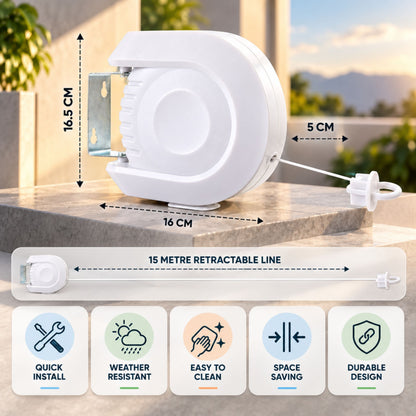 AAMEN 15 Metre Space Saving Laundry Drying Line