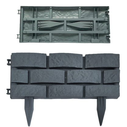 Stone Effect Plastic Garden Border Edging, Grey 4 Pack