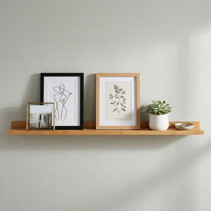 AAMEN Wall Mounted Bamboo Floating Shelf - 120cm