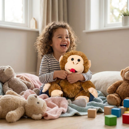 AAMEN Cheeky Chimp Plush Monkey Toy Funny Face Age 3+