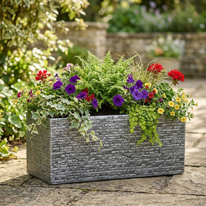 Slate Brick Effect Garden Planter Trough