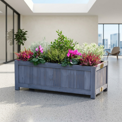 Natural Wooden Raised Bed Planter for Garden and Patio