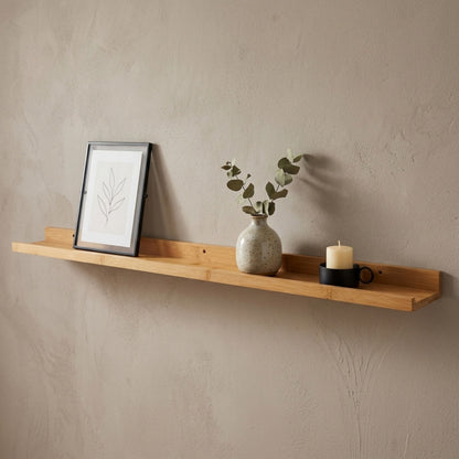 AAMEN Wall Mounted Bamboo Floating Shelf - 120cm