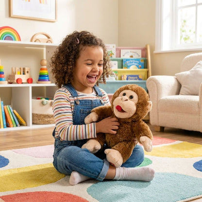 AAMEN Cheeky Chimp Plush Monkey Toy Funny Face Age 3+