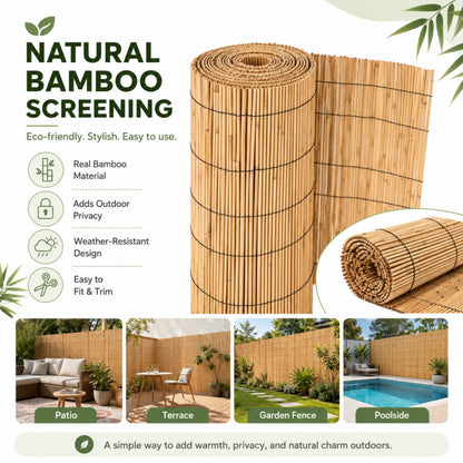 Natural Bamboo Reed Fence Screening Roll