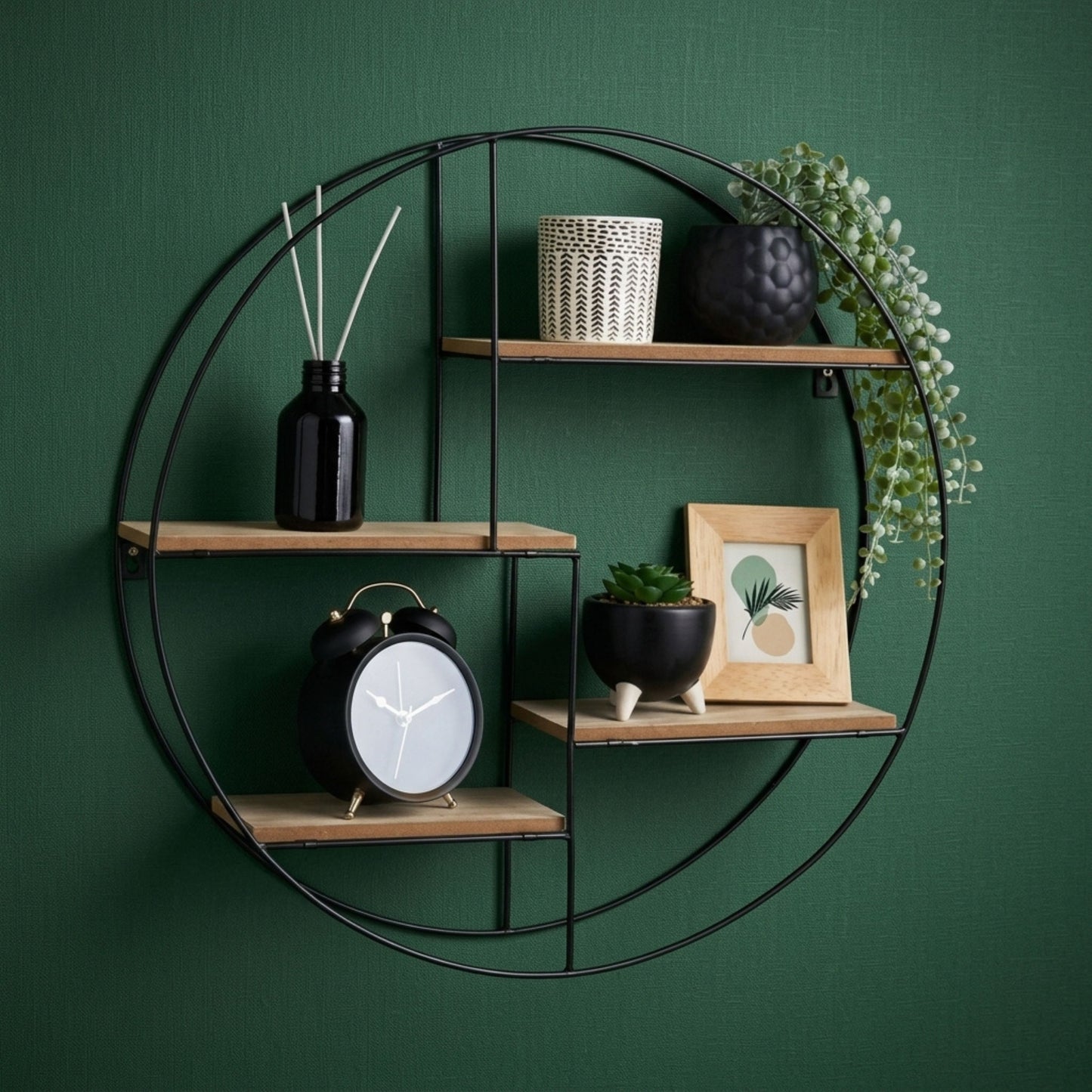 Round Storage Organizer Wall Floating Shelf