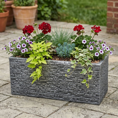 Slate Brick Effect Garden Planter Trough
