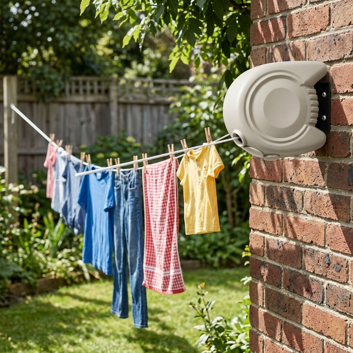 AAMEN 15m Retractable Wall Mounted Washing Line