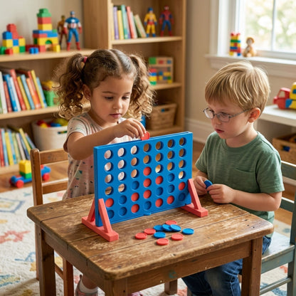 Giant 4 in a Row Game, Lawn Garden Toy with Stand