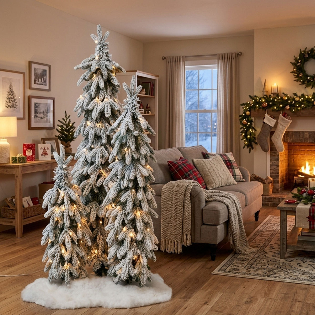 Artificial Snowy Christmas Trees - 4ft, 2.9ft & 1.9ft