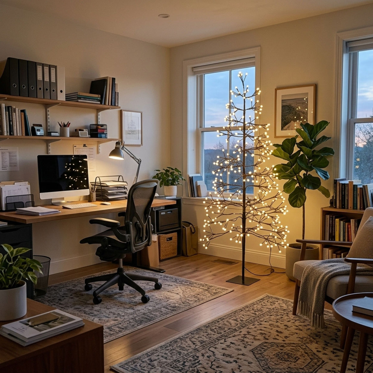 Warm White LED Berry Tree for Indoor & Outdoor Use