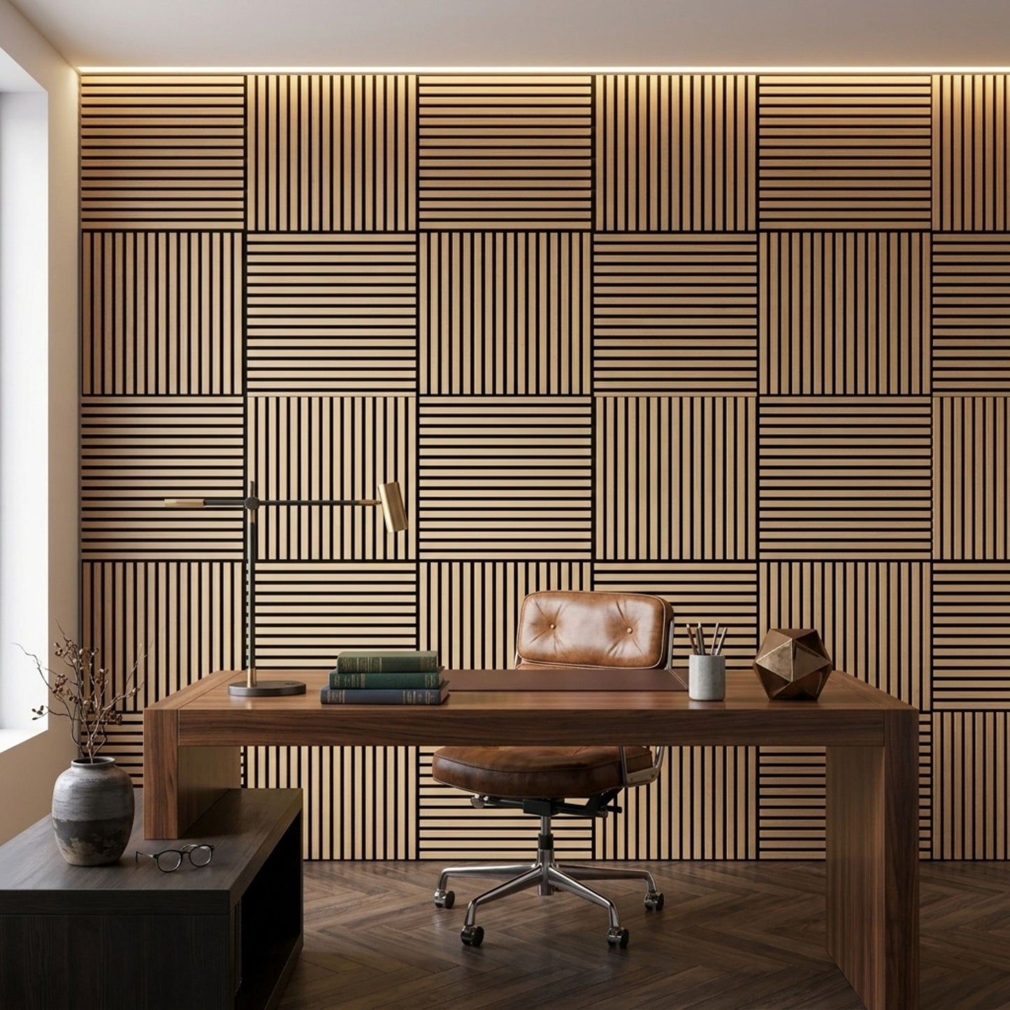 60 x 60cm Wood Finish Sound Absorbing Panels  4 Pack