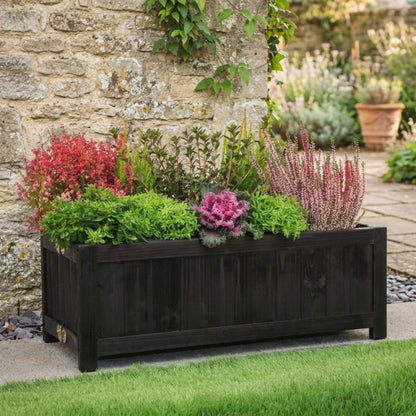 Natural Wooden Raised Bed Planter for Garden and Patio