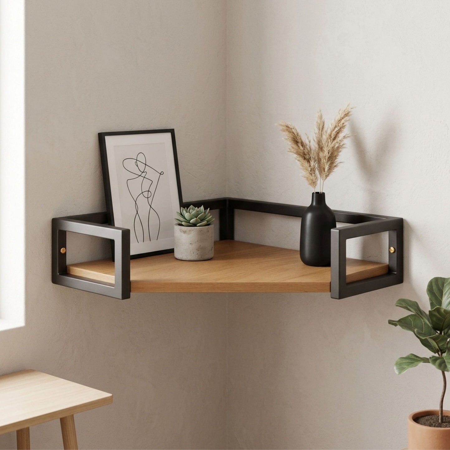 Modern Tromso Corner Floating Shelf