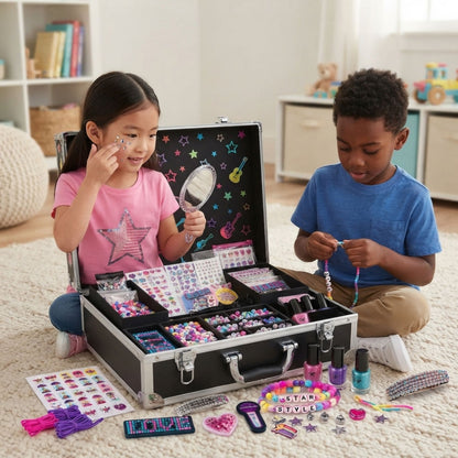 AAMEN Kids Beauty Craft Set with Nail Stickers & Beads