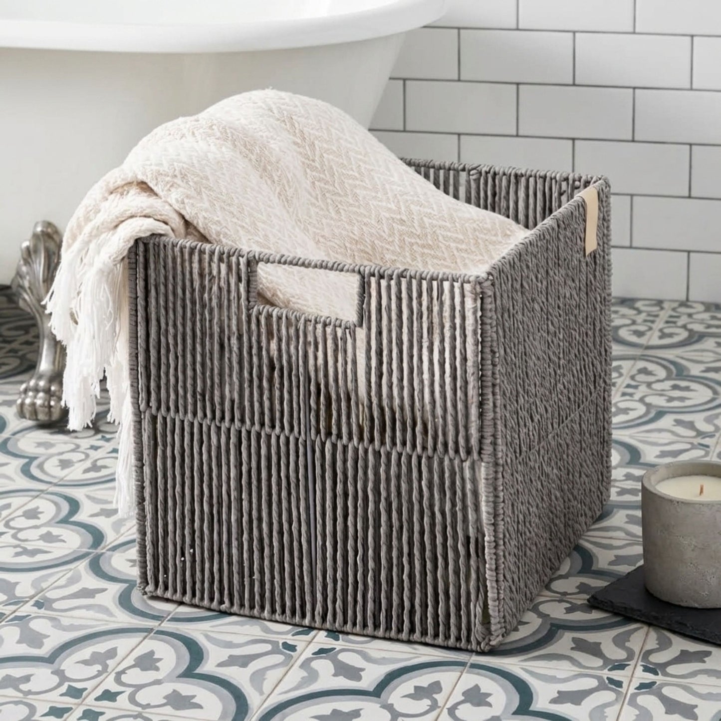 Woven Rope Storage Cube Basket