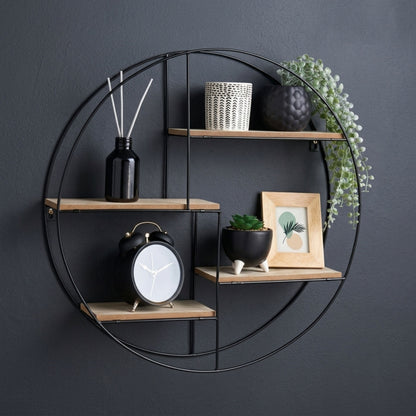 Round Storage Organizer Wall Floating Shelf