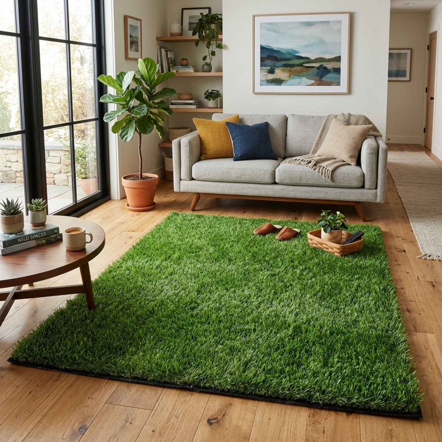 Heavy Duty Artificial Grass Rug – Stylish Outdoor Fake Turf Carpet