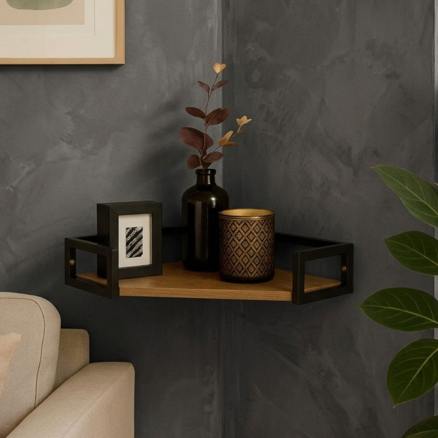 Modern Tromso Corner Floating Shelf