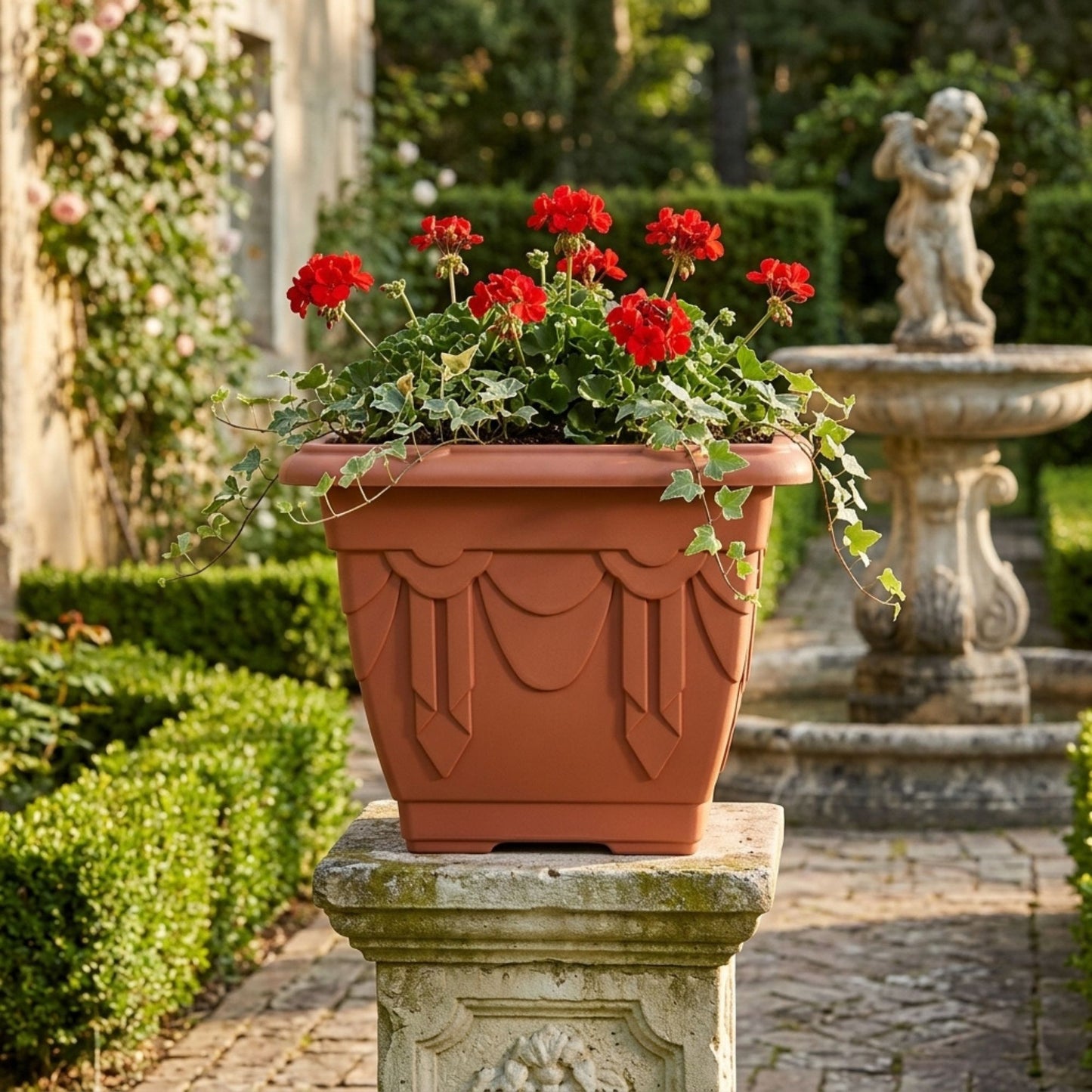 Venetian Square Planter (30cm) Lightweight Garden Pot