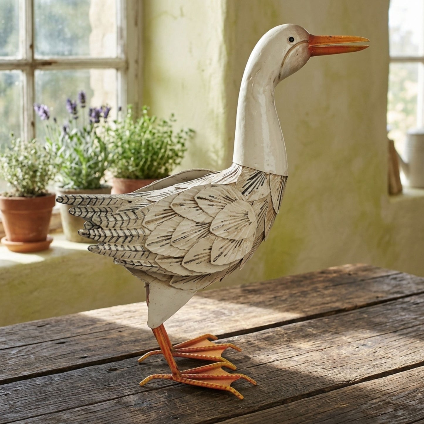 Decorative Metal Ornamental Duck Garden Ornament Outdoor Animal Sculpture
