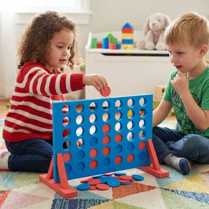 Giant 4 in a Row Game, Lawn Garden Toy with Stand