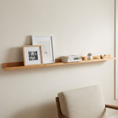 AAMEN Wall Mounted Bamboo Floating Shelf - 80cm
