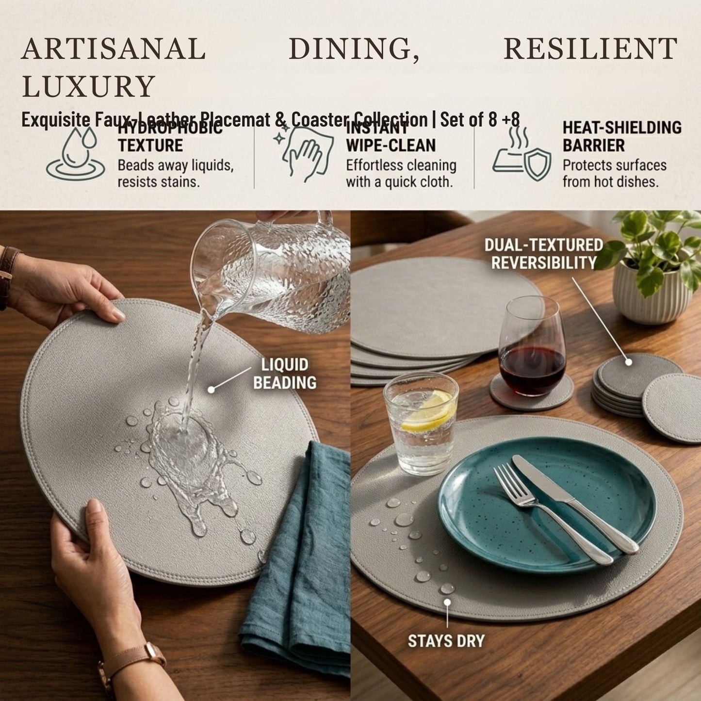 Round Placemats and Coasters Set of 8