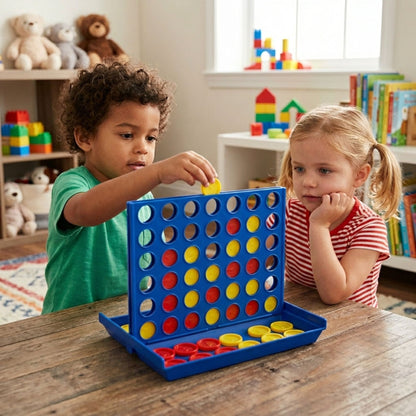 Portable Four in a Line Game for Kids Family Travel Board Game