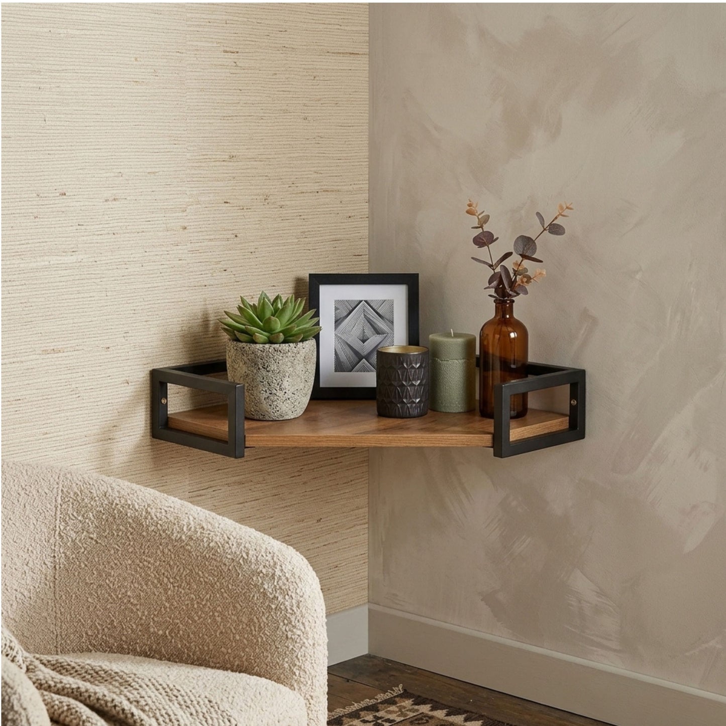 Modern Tromso Corner Floating Shelf