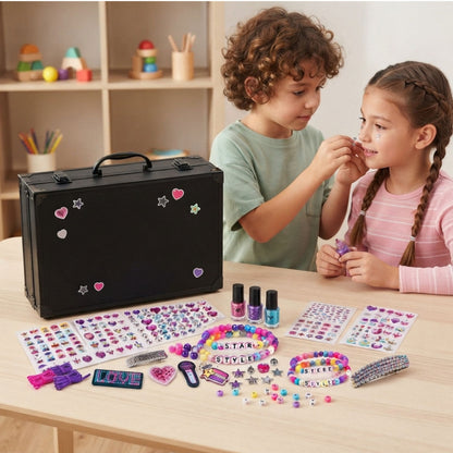 AAMEN Kids Beauty Craft Set with Nail Stickers & Beads