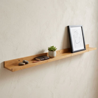 AAMEN Wall Mounted Bamboo Floating Shelf - 120cm