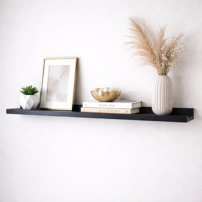 Wooden Floating Shelves - Black Wall Mounted Display Shel
